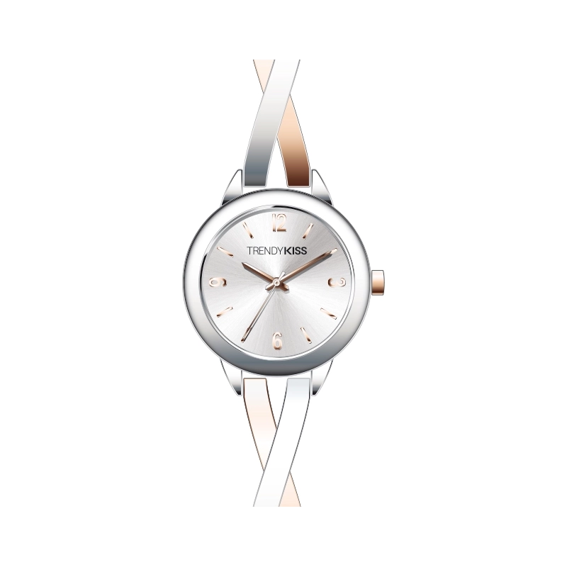 Front photo of this Inexpensive Women's Quartz Watch in Metal, Silver, Rose Gold - TM10167-01