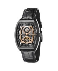 Photo de face de cette Montre Squelette Homme en Acier inoxydable Noir - Holborn - EARNSHAW | ES-8111-04