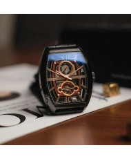 Photo 2 mise en situation de cette Montre Squelette Homme en Acier inoxydable Noir - Holborn - EARNSHAW | ES-8111-04