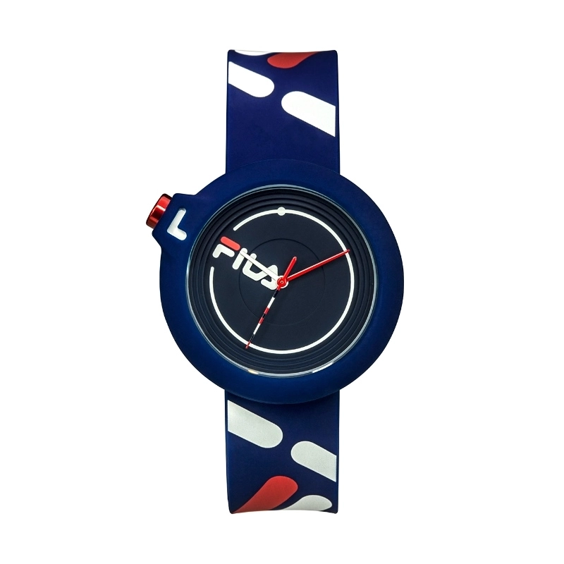 Montre pas chère Analogique pour Femme en Silicone, Bleu, Noir - 38-6081-005