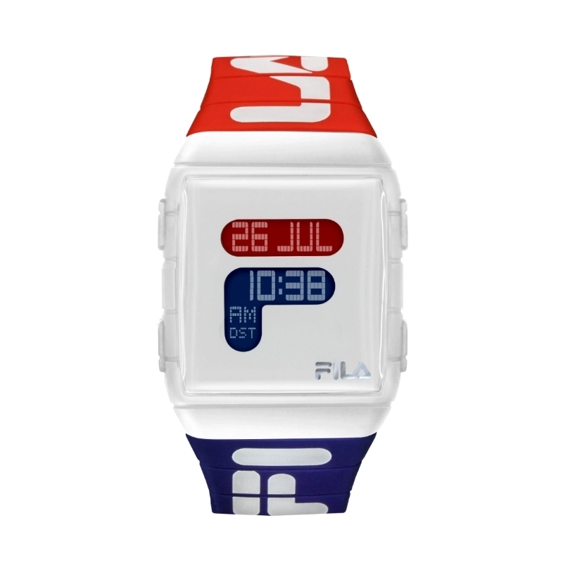 Montre pas chère Digital pour Homme en Plastique, Blanc, Multicolor - 38-105-005