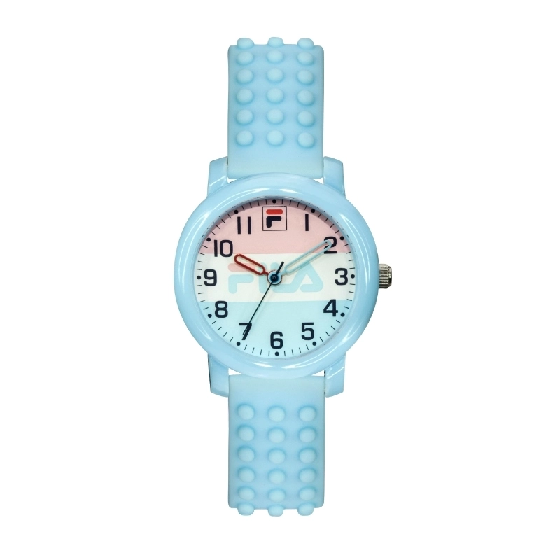 Montre pas chère Analogique pour Enfant en Plastique et Silicone, Bleu - 38-203-002