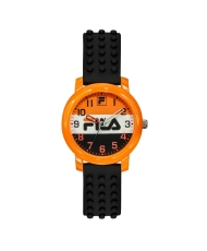 Reloj Analógico Barato para Niños de Plástico y Silicona, Naranja, Negro - 38-203-005