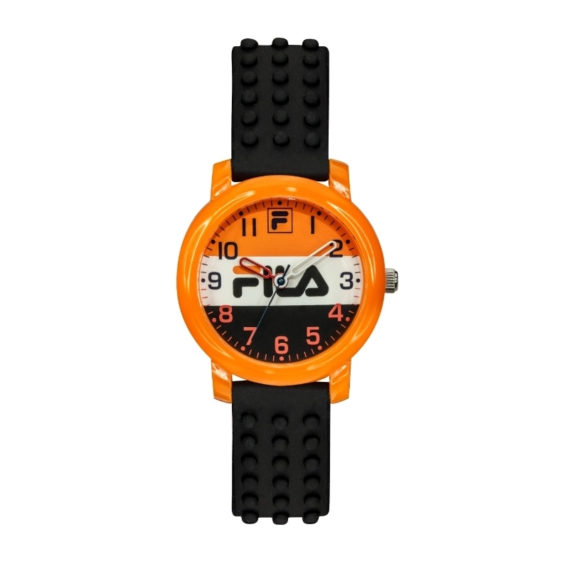 Cheap Analog Watch for Children in Plastic and Silicone, Orange, Black - 38-203-005