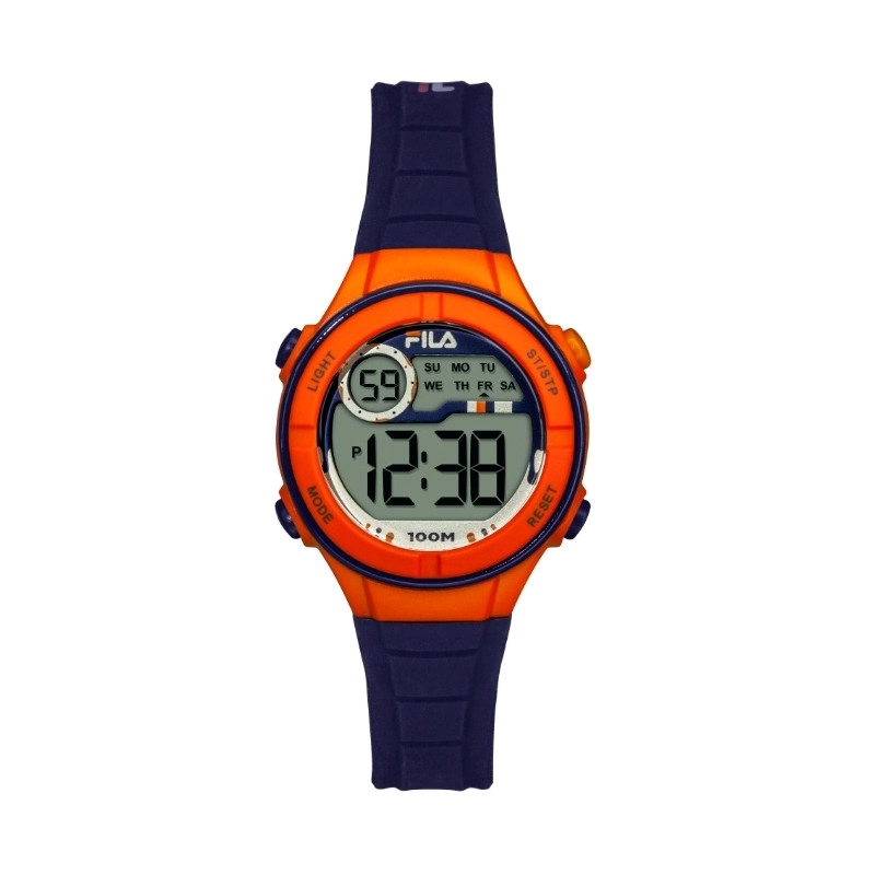 Montre pas chère Digital pour Enfant en Plastique et Silicone, Orange, Bleu electrique - 38-205-005