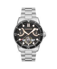 Photo de face de cette Montre Homme en Acier inoxydable Noir, Gris - Jervis - EARNSHAW | ES-8134-44