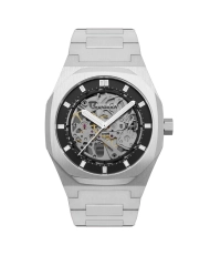 Photo de face de cette Montre Squelette Homme en Acier inoxydable Gris, Noir - DRAKE - EARNSHAW | ES-8142-22