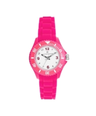 Photo de face de cette Montre fille pas chère en Plastique et Silicone, Rose - 38971