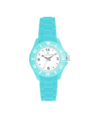 Photo de face de cette Montre fille pas chère en Plastique et Silicone, Bleu - 38972