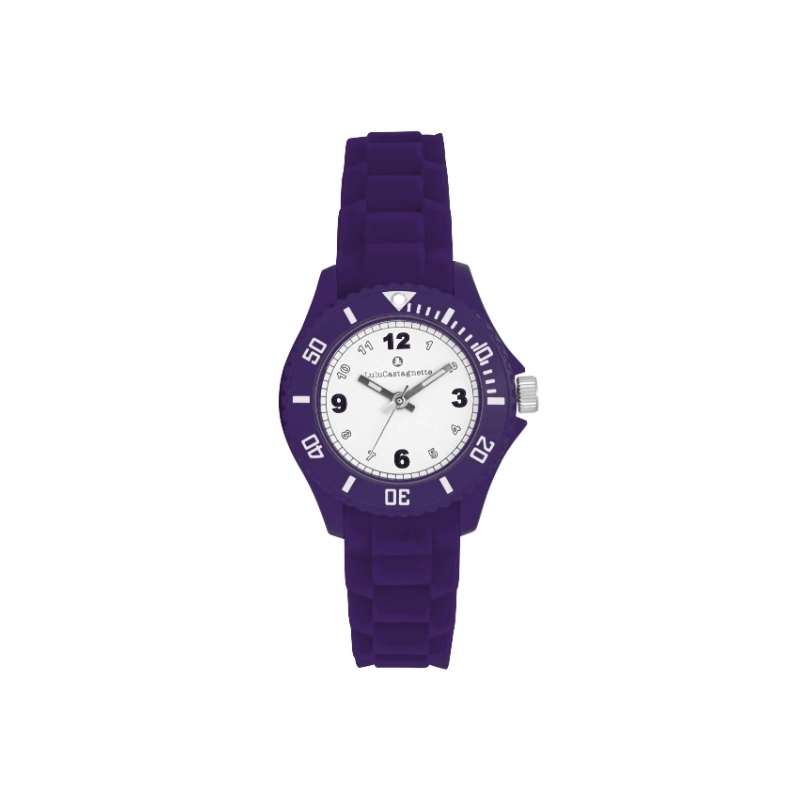 Photo de face de cette Montre fille pas chère en Plastique et Silicone, Bleu - 38973