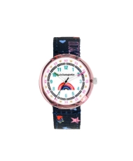 Front photo of this inexpensive girls' watch in Plastic and Fabric, Parma, Blue - 38952