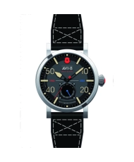 Meca Quartz Men's Watch in Stainless Steel, Leather, Onyx Black, Silver, Black - DAMBUSTER - AV-4108-RBL-01