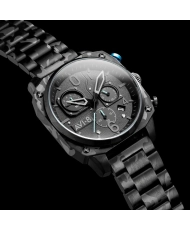 Montre Chronographe Homme en Acier inoxydable, Noir, Gris - HAWKER HUNTER - AV-4052-11