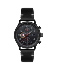 Men's Chronograph Watch in Stainless Steel, Leather, Black - HAWKER HURRICANE LIMITED EDITION - AV-4011-0T