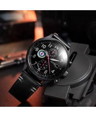 Men's Chronograph Watch in Stainless Steel, Leather, Black - HAWKER HURRICANE LIMITED EDITION - AV-4011-0T