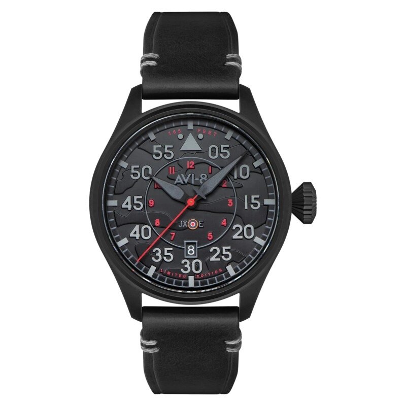 Montre Homme Automatique en Acier inoxydable, Cuir, Noir - HAWKER HURRICANE LIMITED EDITION - AV-4097-05