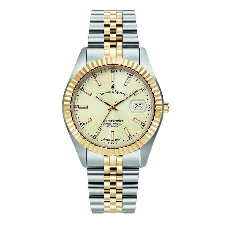 Unisex Swiss Watch in Stainless Steel, Champagne, Silver, Gold - Business Inspiration - JWN01704