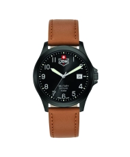 Swiss Men's Watch in Stainless Steel, Leather, Black, Camel - ALPHA I - JDM-WG001-04