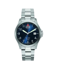 Swiss Men's Watch in Stainless Steel, Blue, Silver - ALPHA I - JDM-WG001-05