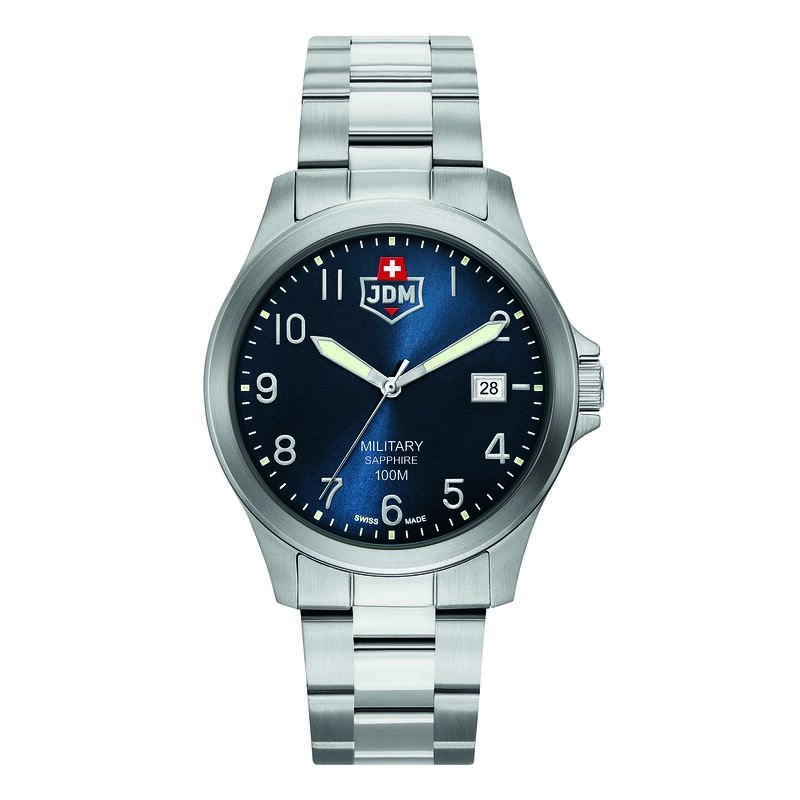 Montre Suisse Homme en Acier inoxydable, Bleu, Argenté - ALPHA I - JDM-WG001-05