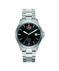 Montre Suisse Homme en Acier inoxydable, Noir, Argenté - ALPHA II - JDM-WG005-02