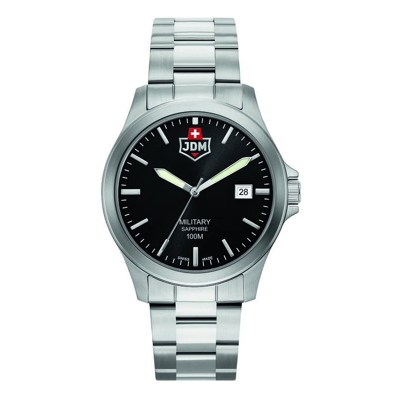 Montre Suisse Homme en Acier inoxydable, Noir, Argenté - ALPHA II - JDM-WG005-02