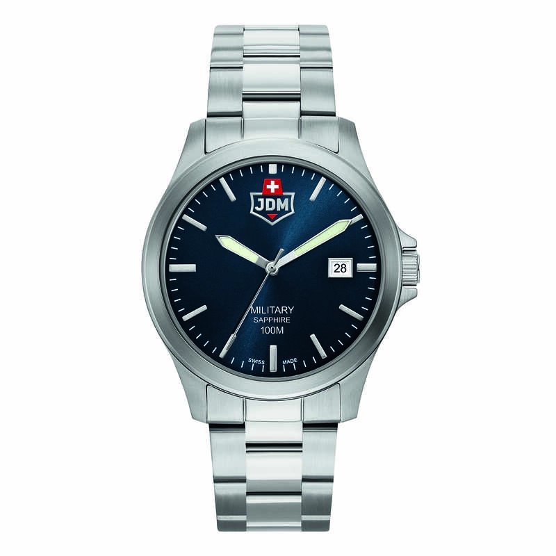 Montre Suisse Homme en Acier inoxydable, Bleu, Argenté - ALPHA II - JDM-WG005-03