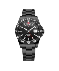 Swiss Men's Watch in Stainless Steel, Black - DELTA 24 - JDM-WG018-04