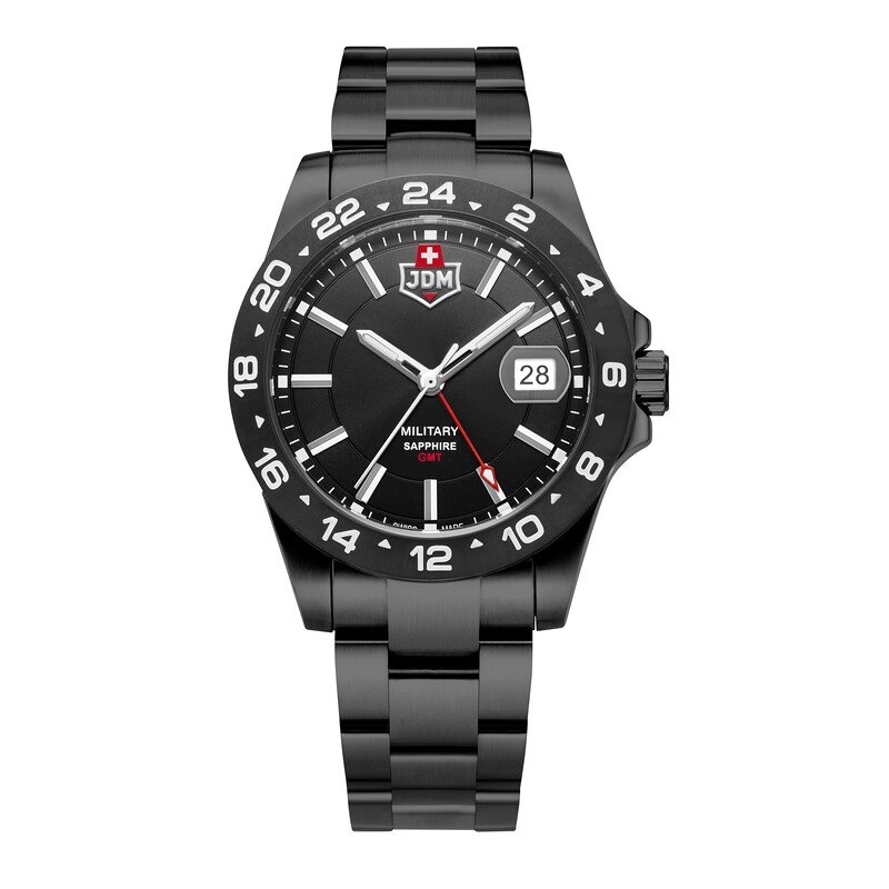 Swiss Men's Watch in Stainless Steel, Black - DELTA 24 - JDM-WG018-04