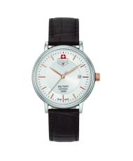 Swiss Men's Watch in Stainless Steel, Leather, White, Silver, Chocolate - KILO - JDM-WG004-06