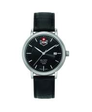 Montre Suisse Homme en Acier inoxydable, Cuir, Noir, Argenté, Noir - KILO - JDM-WG004-07