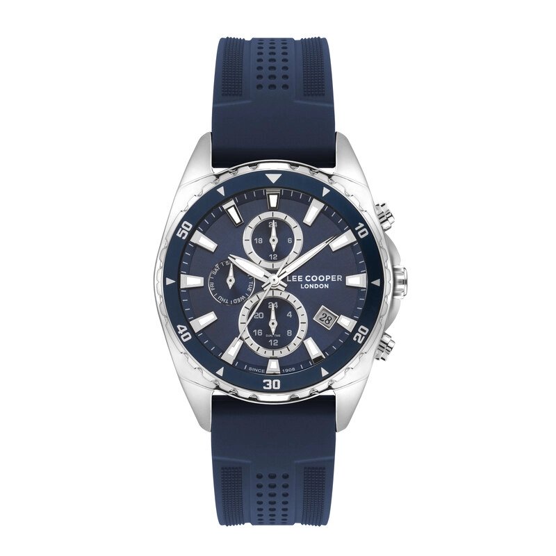 Men's Quartz Watch in Metal, Silicone, Blue, Black - LC07527.399