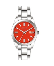 Montre Femme Quartz en Métal, Orange, Argenté - LC07566.380