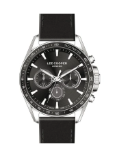 Montre Homme Quartz en Métal, Cuir, Noir - LC07598.351