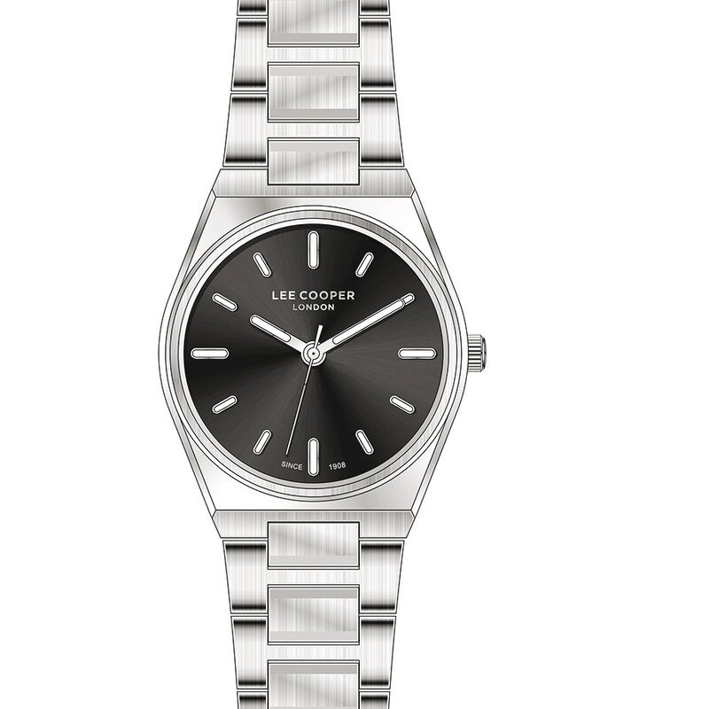 Montre Femme Quartz en Métal, Noir, Argenté - LC07609.350