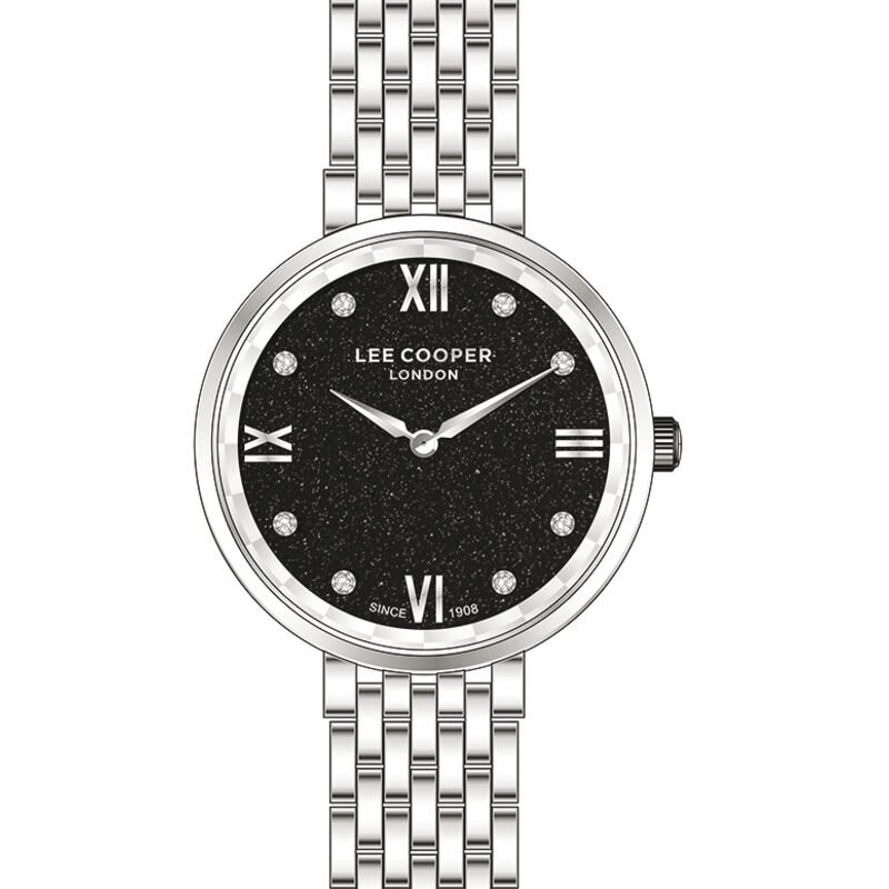 Montre Femme Quartz en Métal, Noir, Argenté - LC07610.350