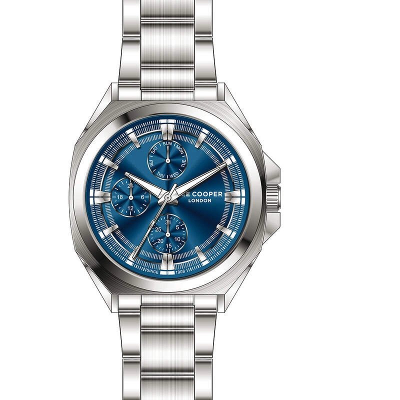 Montre Homme Quartz en Métal, Bleu, Argenté - LC07716.390