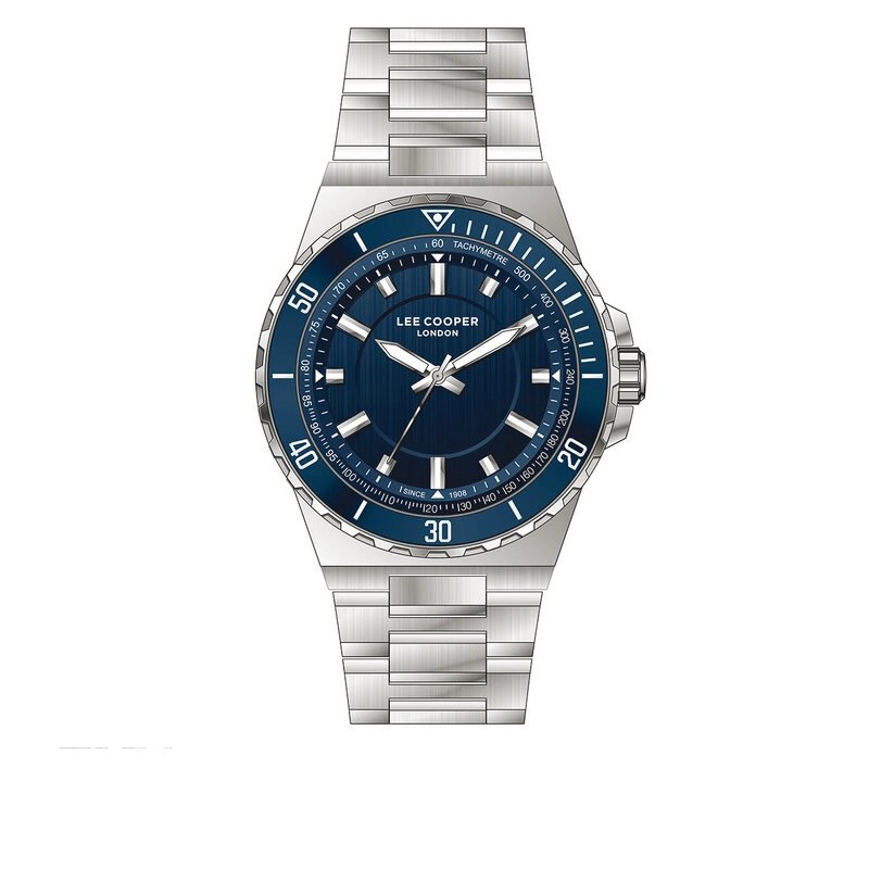 Montre Homme Quartz en Métal, Bleu, Argenté - LC07622.390