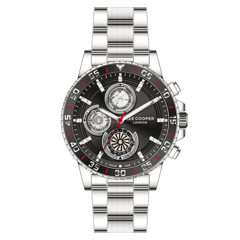 Montre Homme Quartz en Métal, Noir, Argenté - LC07636.350