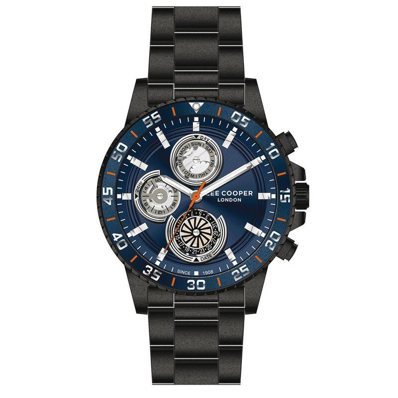 Montre Homme Quartz en Métal, Bleu, Noir - LC07636.690