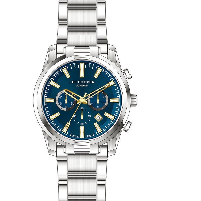 Montre Homme Quartz en Métal, Bleu, Argenté - LC07651.290