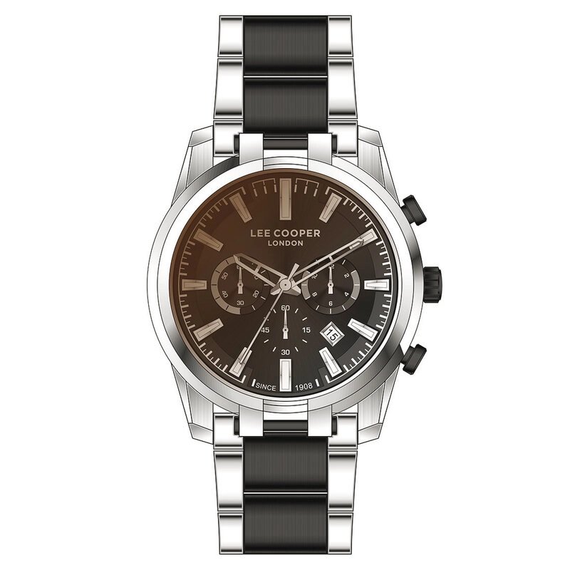 Montre Homme Quartz en Métal, Noir, Argenté - LC07651.350