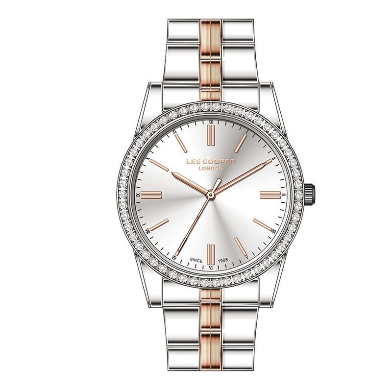 Montre Femme Quartz en Métal, Argenté, Doré Rose - LC07679.530