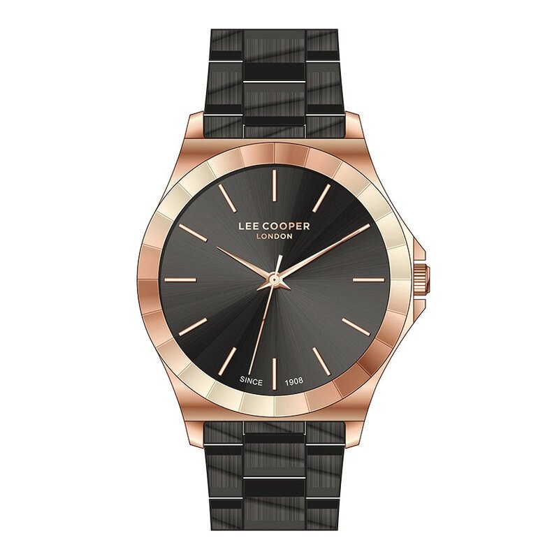 Montre Femme Quartz en Métal, Noir, Doré Rose - LC07686.450