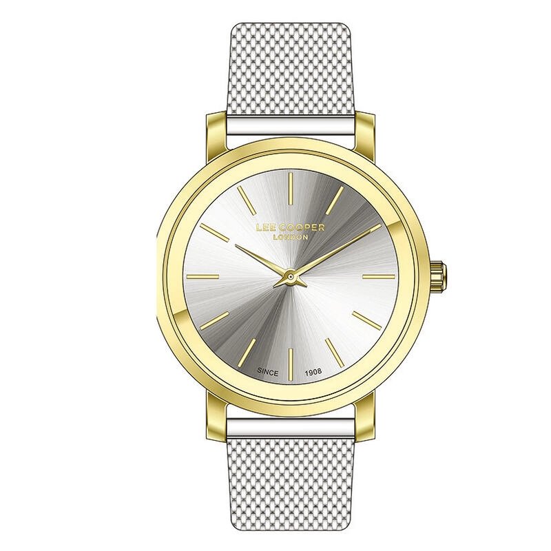 Montre Femme Quartz en Métal, Mailles Milanaises, Doré, Argenté - LC07687.130