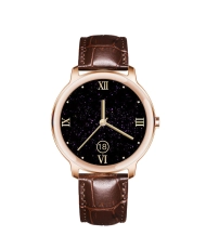 Reloj conectado unisex de Metal, Oro rosa, Negro - ELEGANCE - SW018L