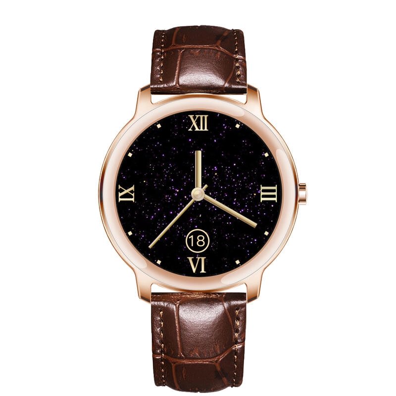 Montre connectée mixte en Métal, Doré Rose, Noir - ÉLÉGANCE - SW018L