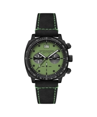 Reloj Cronógrafo para Hombre en Acero Inoxidable, Piel, Verde, Negro - HULL CHRONOGRAPH - SP-5068-0A