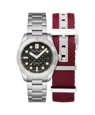 Reloj para Hombre en Acero Inoxidable, Automático Negro, Plata, Rojo - CROFT MID-SIZE - SP-5129-22