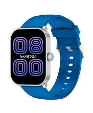 Unisex Smartwatch in Metal, Silver, Blue - SUPER AMOLED - SW070E